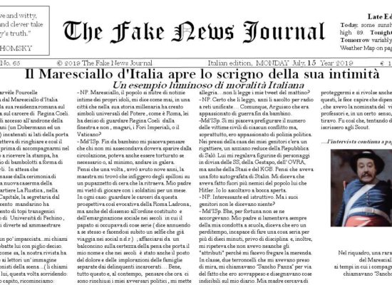 The Fake News Journal July, 15 Year 2019 € 1,50